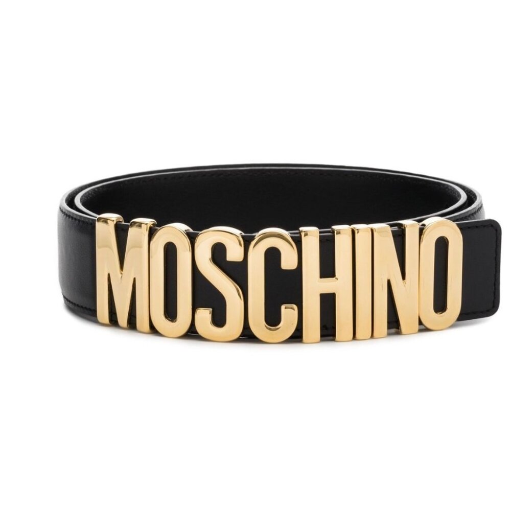 Moschino logo-plaque belt